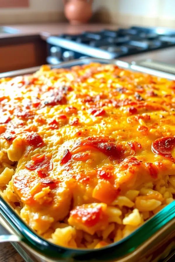 Chicken Rice-A-Roni Casserole in the kitchen countertop