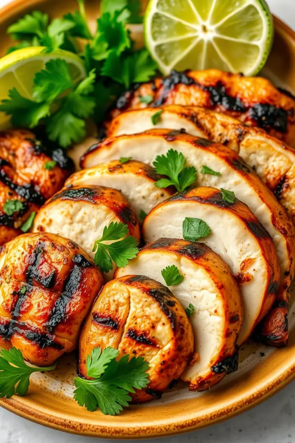 QDOBA Copycat Grilled Chicken on a ceramic plate