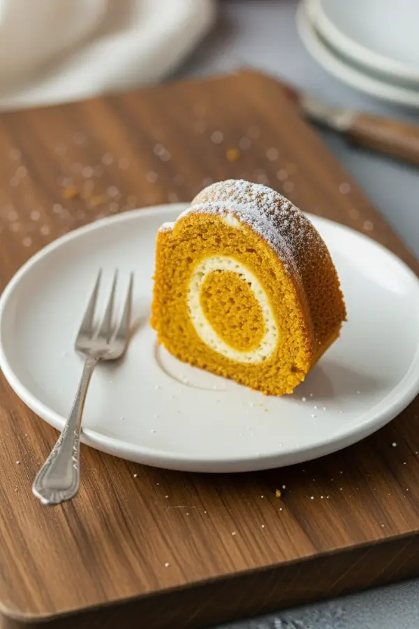 Pumpkin Bread Ring With Maple Cream Cheese Filling in a plate