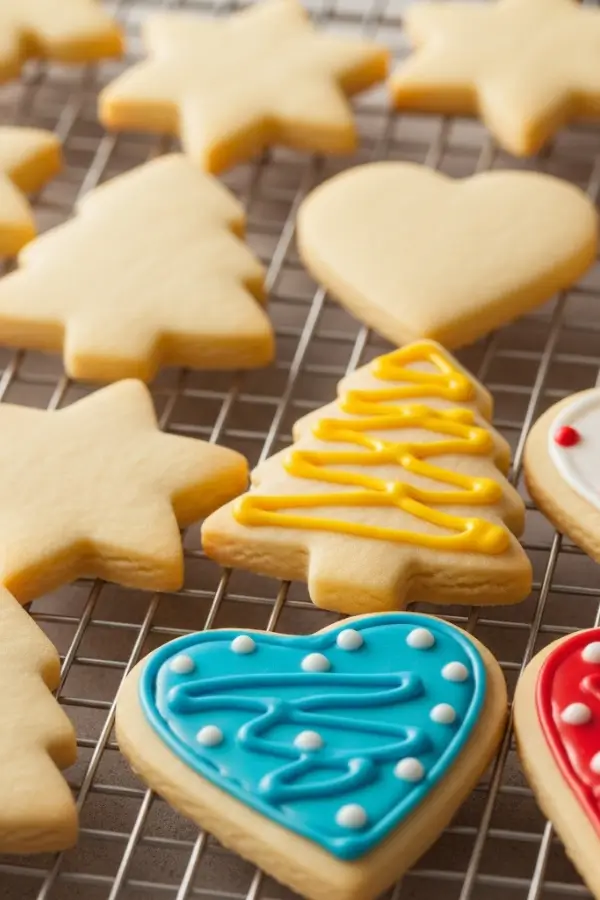 Best sugar cookie cutouts arranged neatly on a cooling rack