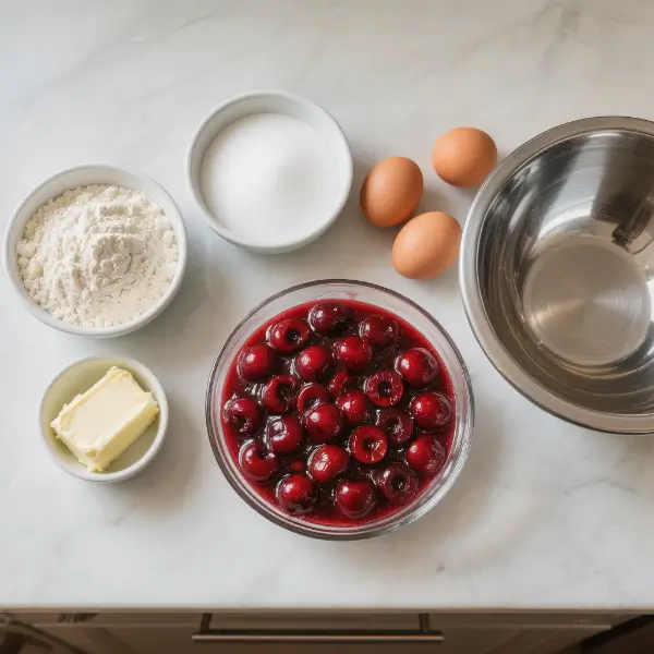 Ingredients for making Christmas Cherry Bars