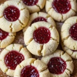 Christmas Thumbprint Cookies with Raspberry Jam, festive holiday treat