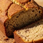 Golden snickerdoodle banana bread loaf with a crackly cinnamon-sugar crust, soft and moist inside