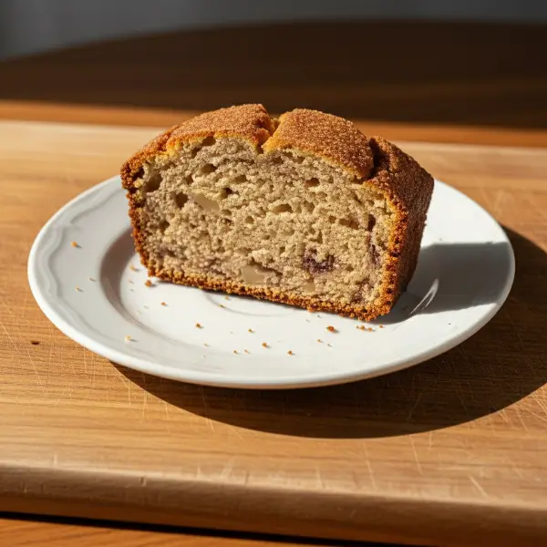 Snickerdoodle Banana Bread Slice on a Plate