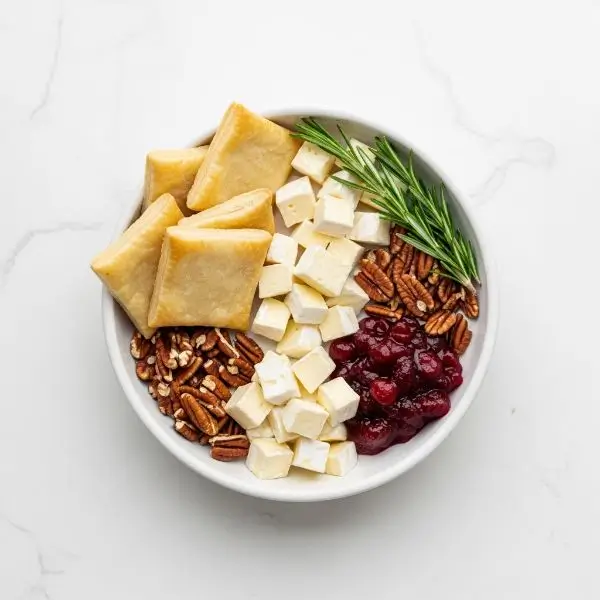 Overhead view of all the ingredients in a bowl
