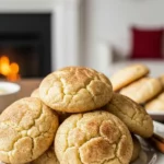 Soft, golden eggnog snickerdoodle cookies coated in cinnamon-sugar and nutmeg