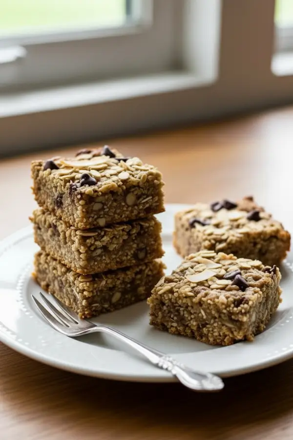 Gluten-free quinoa protein bars sliced in a parchment-lined pan