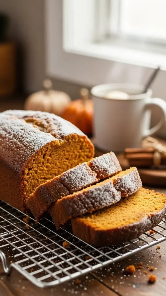 Sweet potato pound cake loaf on the cooling rack