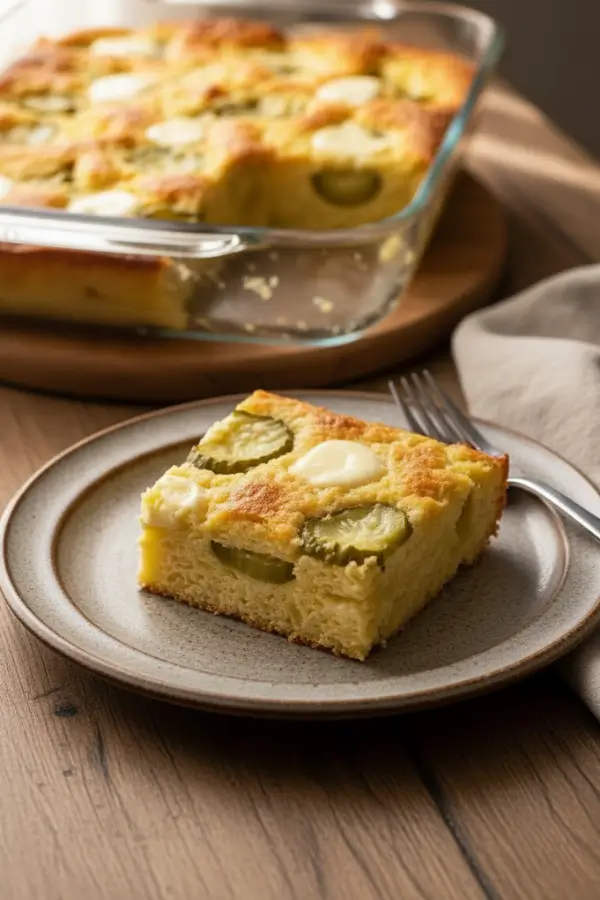 Pickle Dump Cake served in a plate