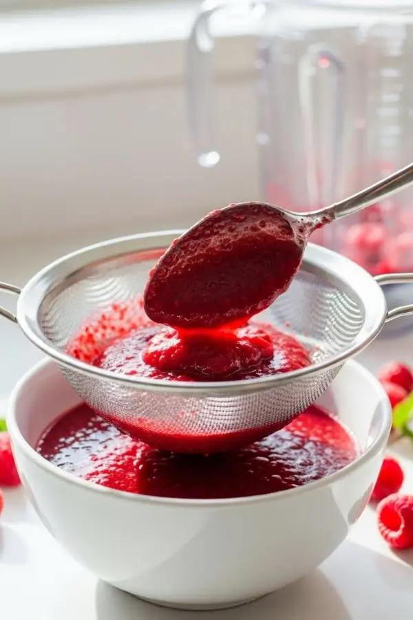 Raspberry puree for mousse making preparation