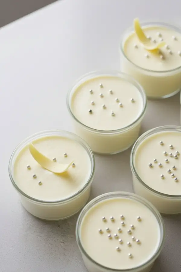 White chocolate mousse, top view