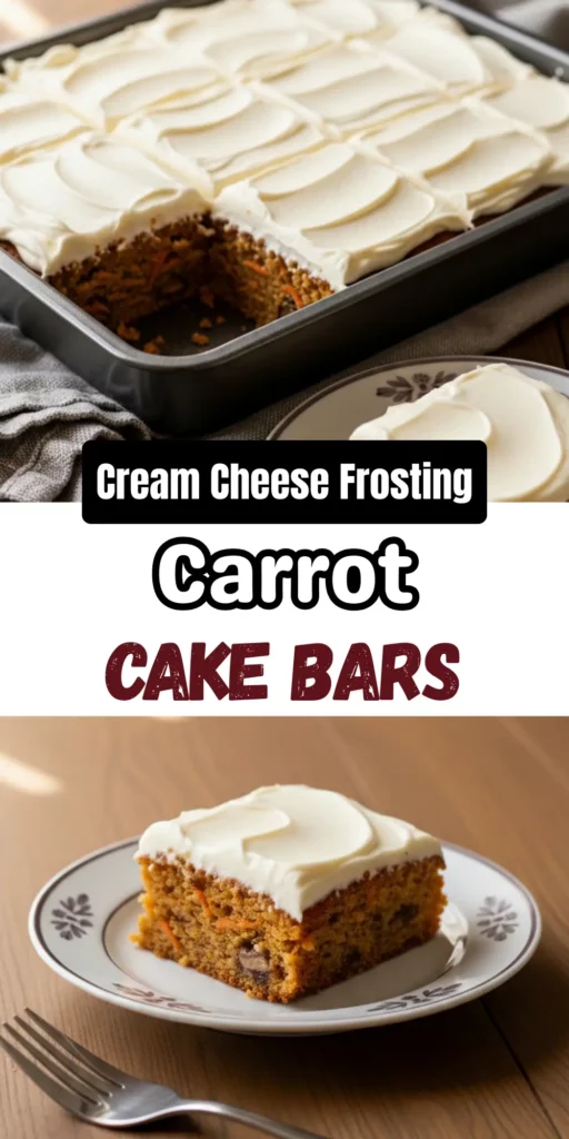 Two image collage of Carrot Cake Bars