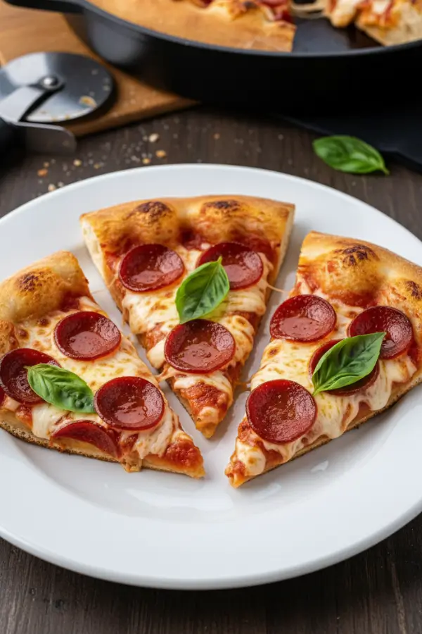 Sourdough discard pizza curst slices on a plate