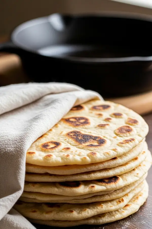 Sourdough Discard Tortillas Stacked