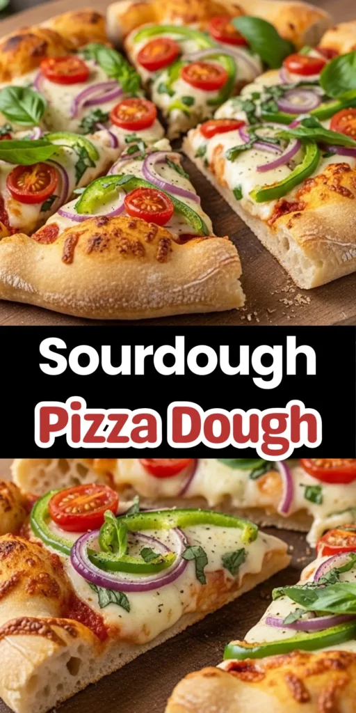Two image collage of Sourdough Discard Pizza Dough