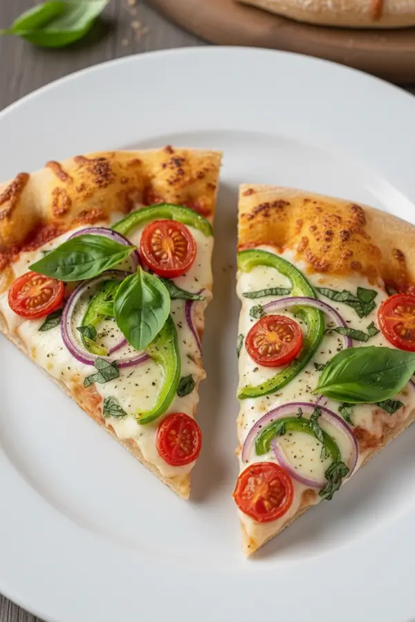 Two Sourdough Discard Pizza Dough slices for serving