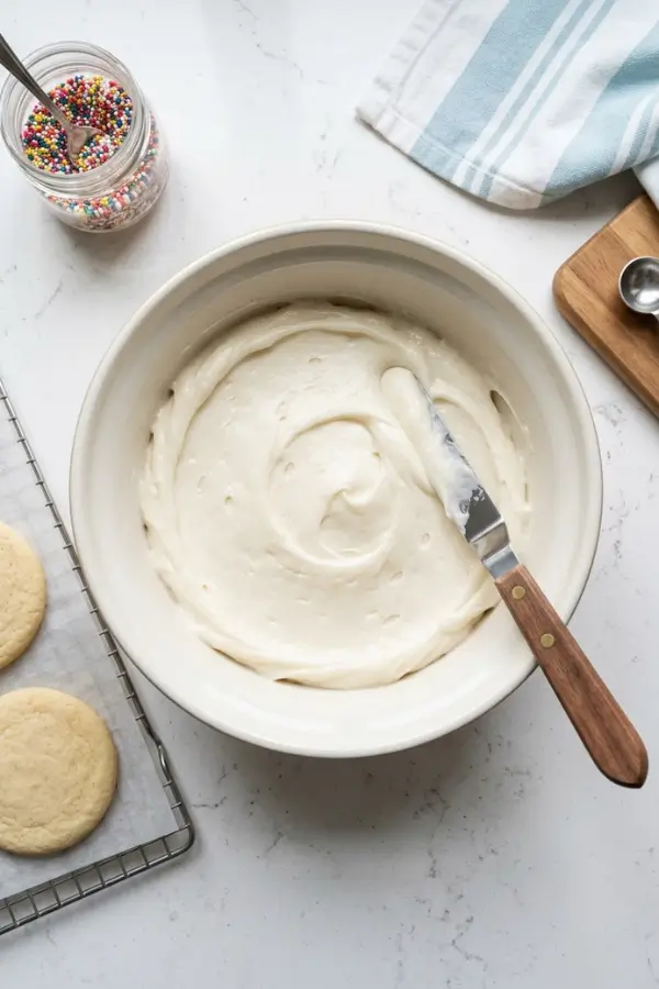 Sugar Cookie Frosting in a bowl