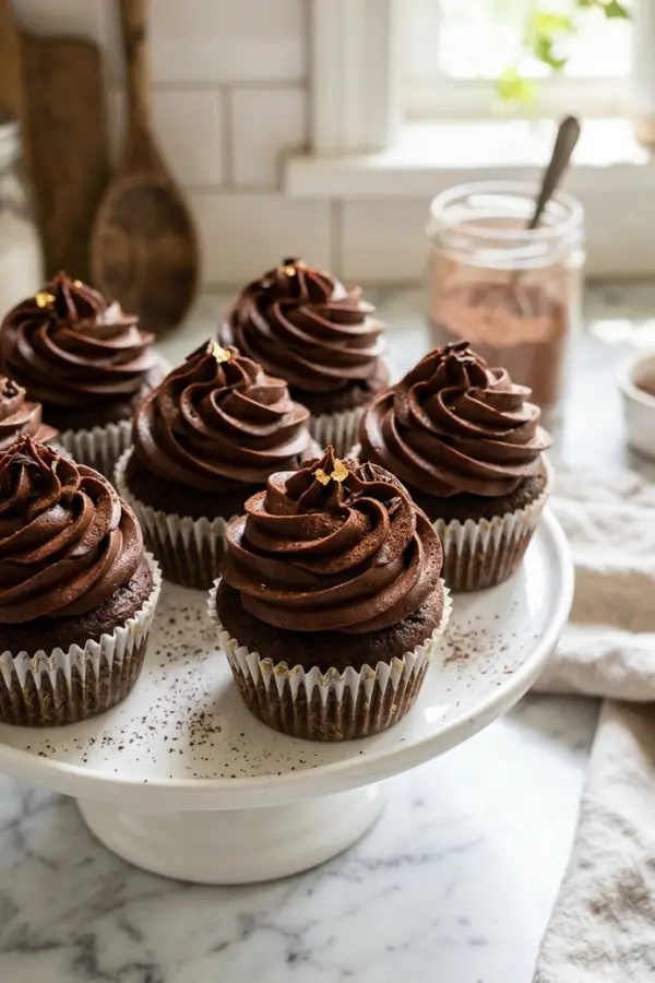 Whipped Chocolate Frosting served for eating