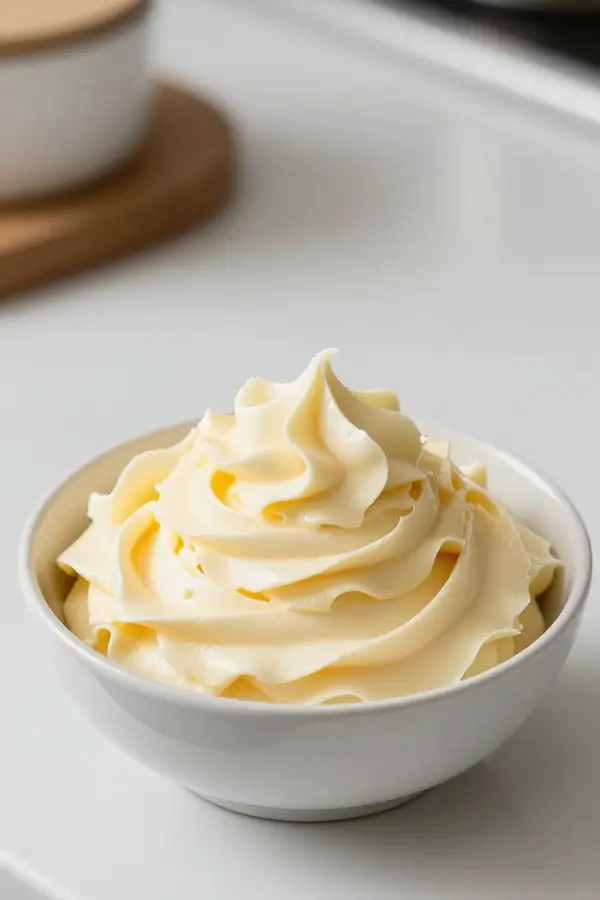 Italian Buttercream Frosting in a bowl