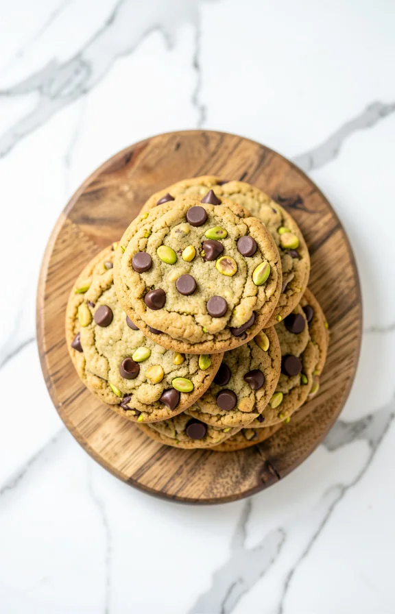 pistachio chocolate chip cookies chewy bakery style recipe