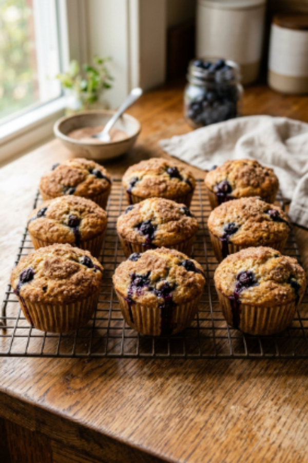 Sourdough Discard Vegan Muffins on cooling rack