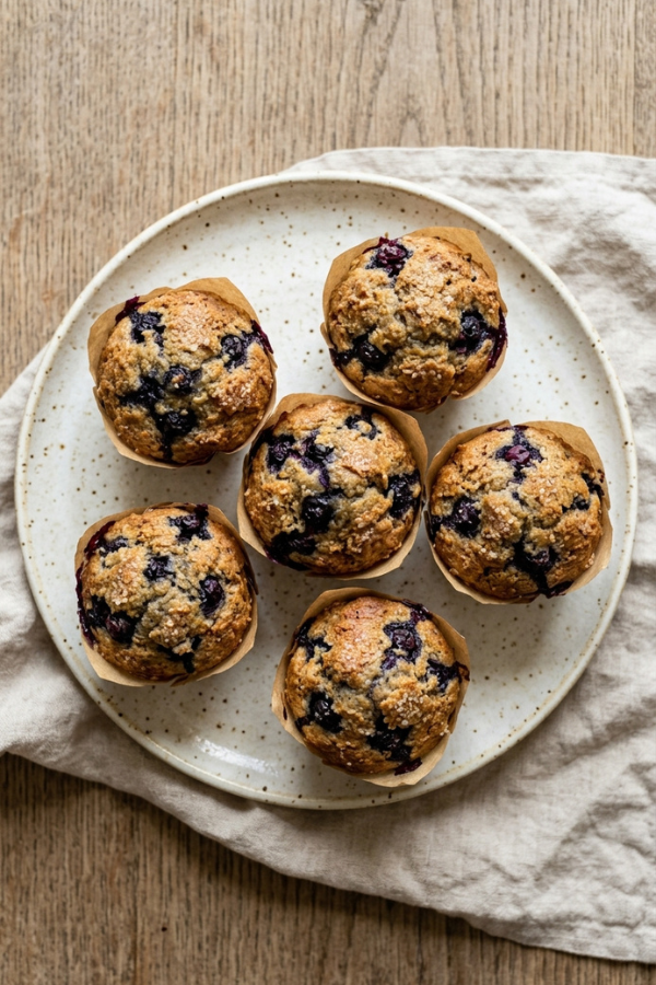 Sourdough Discard Vegan Muffins served on a plate