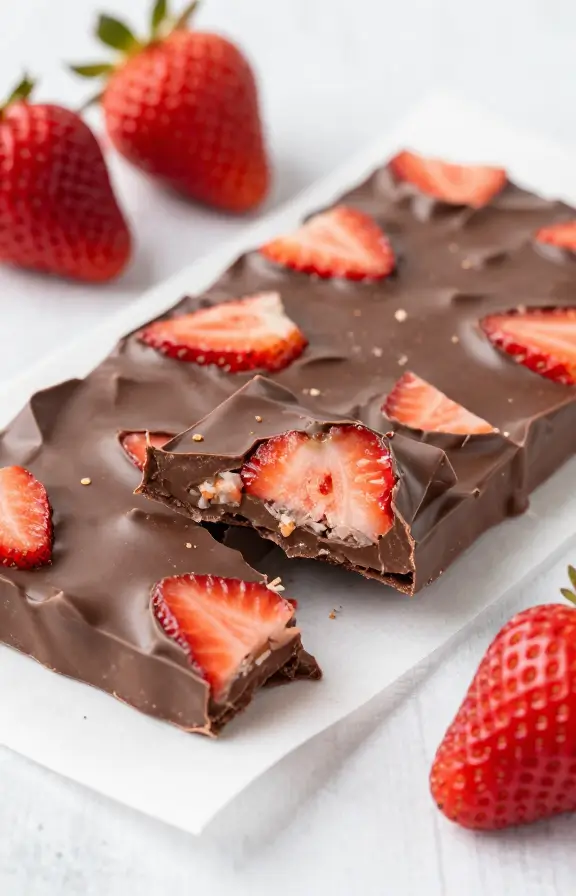 3 Ingredient Strawberry Chocolate Bark Recipe