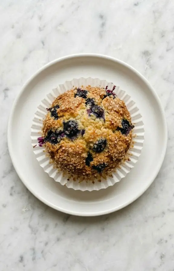 Bakery Style Fluffy Blueberry Muffins with Crackly Coarse Sugar Toppings