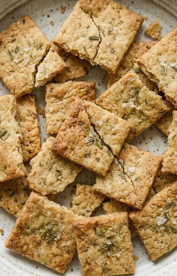 Close shot of Sourdough Discard Crackers