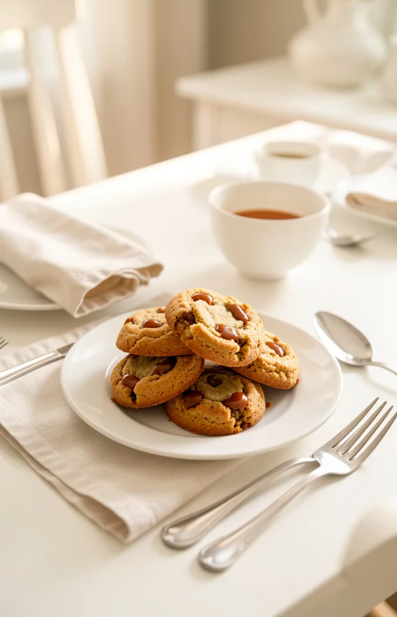 overhead view of Healthy Oat and Banana Breakfast Cookies for Busy School Morning Moms on a dining table