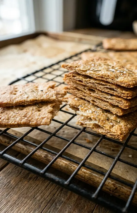 Crackers cracked apart on rack