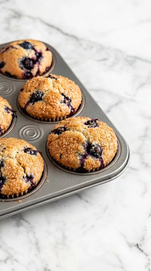 moist fluffy no mixer blueberry muffins img 4